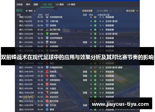双前锋战术在现代足球中的应用与效果分析及其对比赛节奏的影响