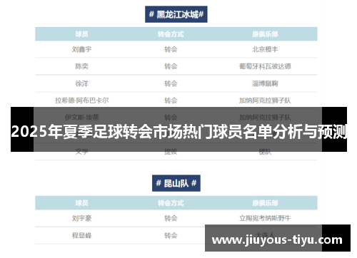2025年夏季足球转会市场热门球员名单分析与预测